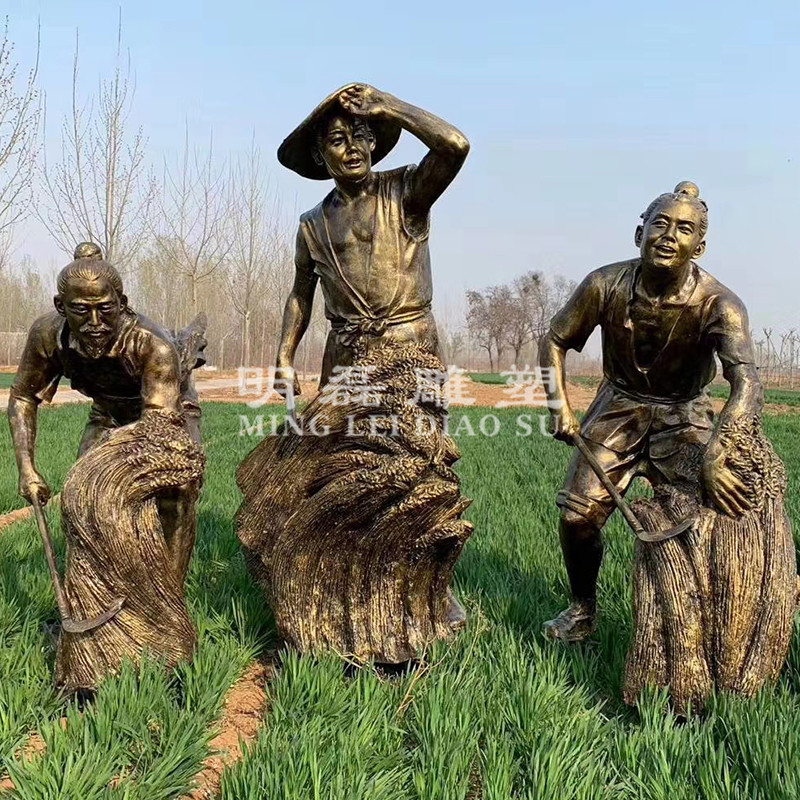 劳动场景《割小麦》